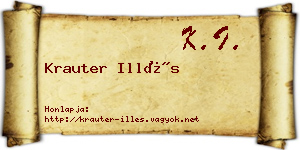 Krauter Illés névjegykártya